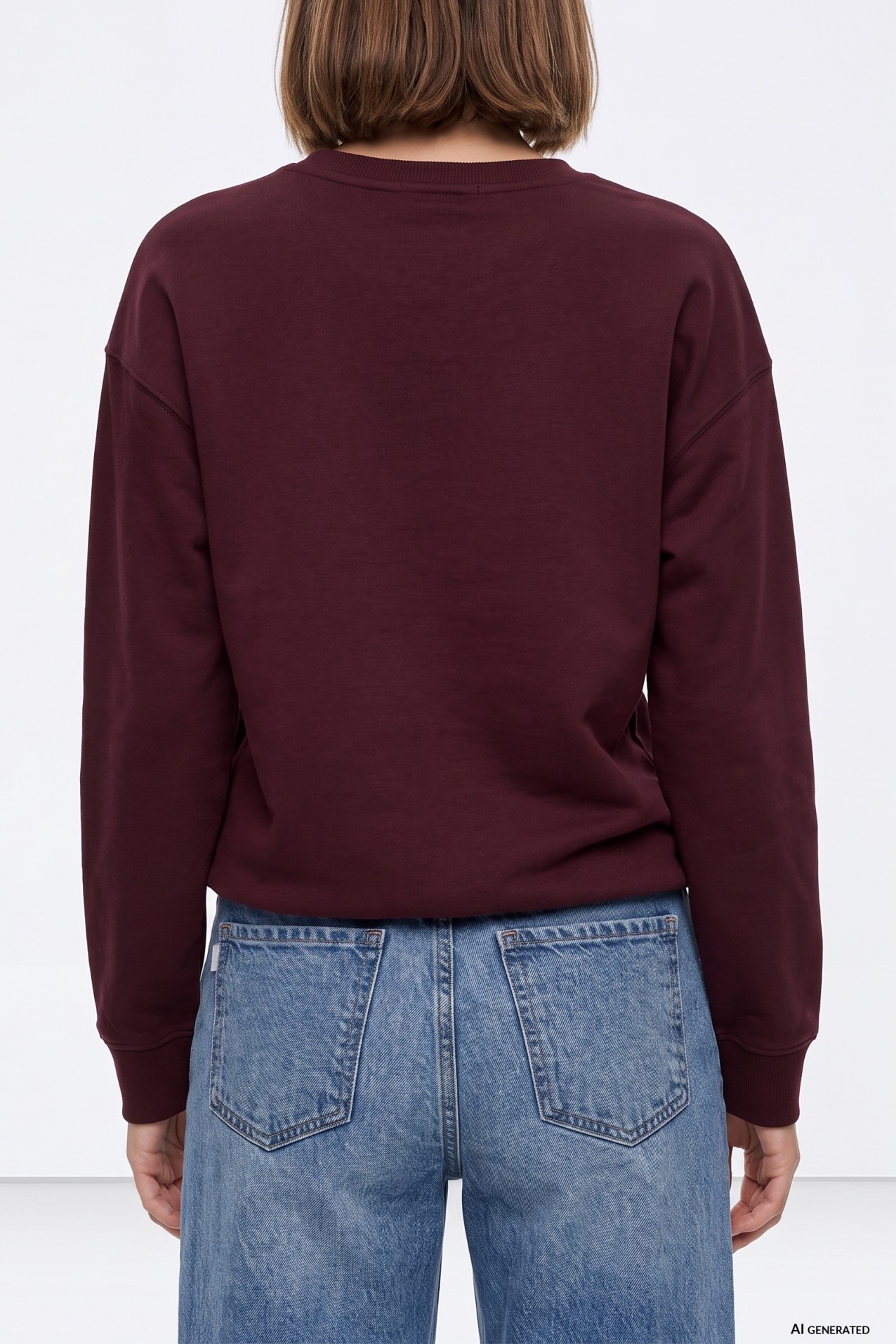 Sudadera burdeos con texto