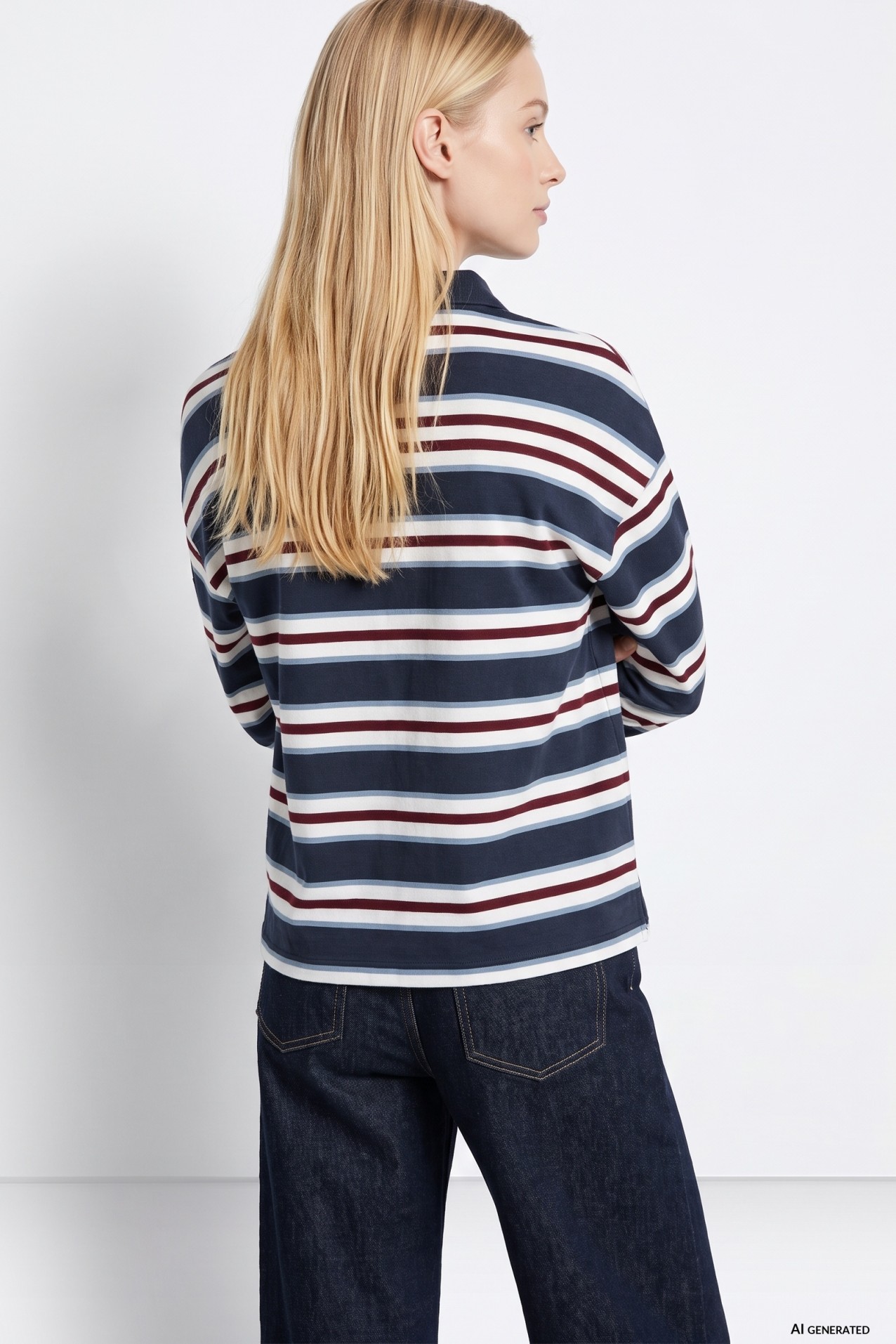 Camisola riscas azul oversize