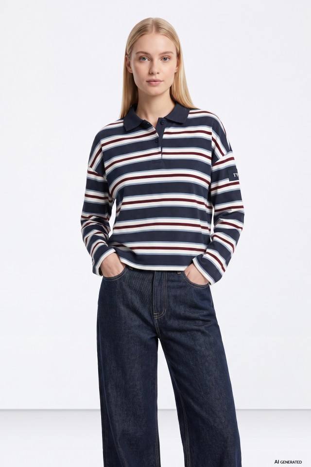 Camisola riscas azul oversize