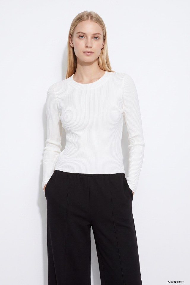 Jersey blanco ajuste slim