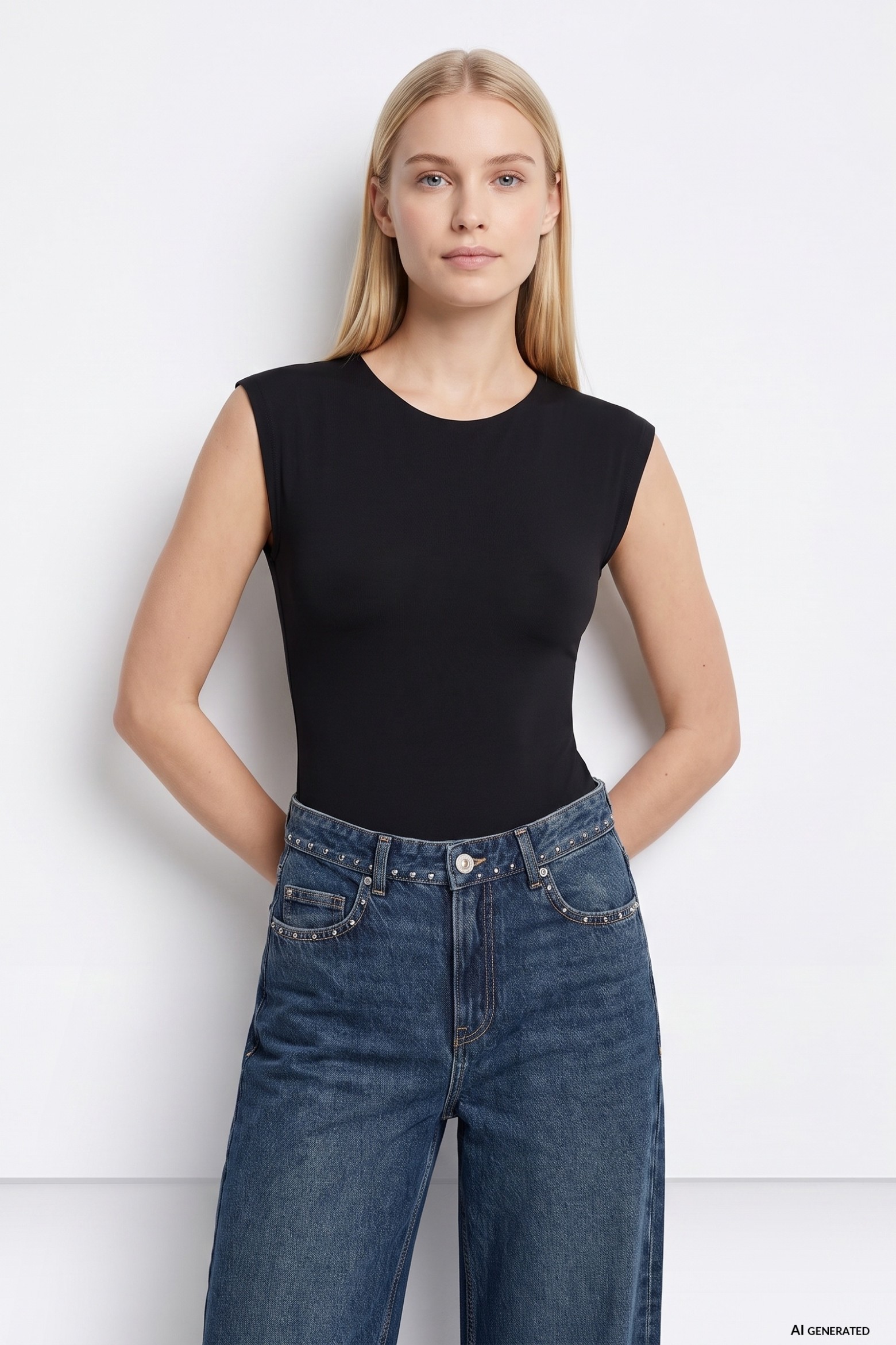 Body negro manga corta mujer