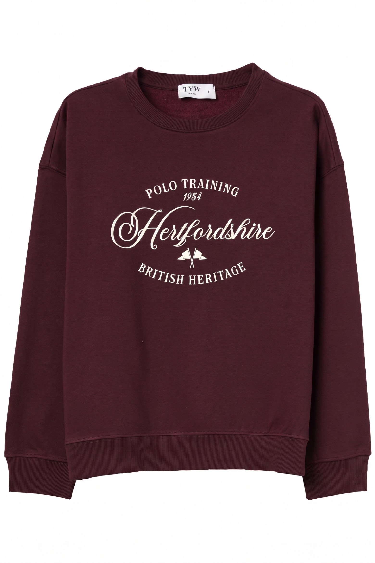Sudadera burdeos con texto