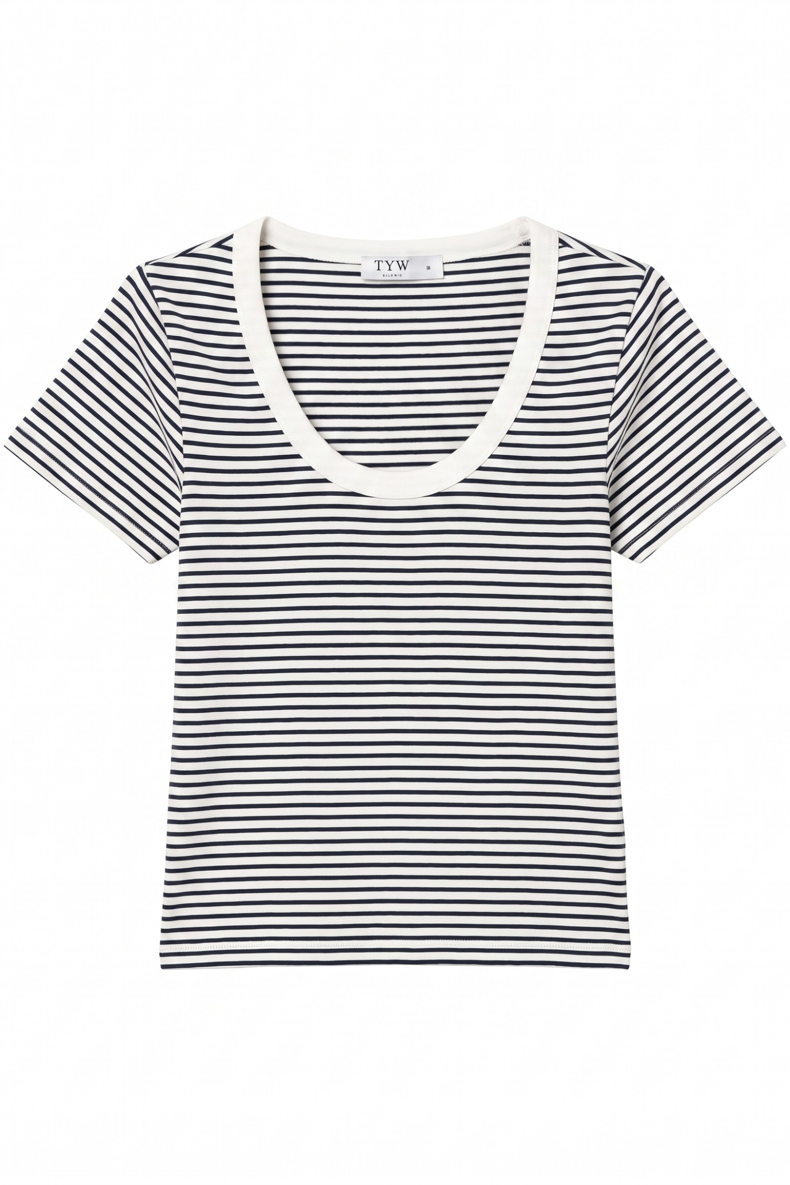 T-shirt justa riscas brancas