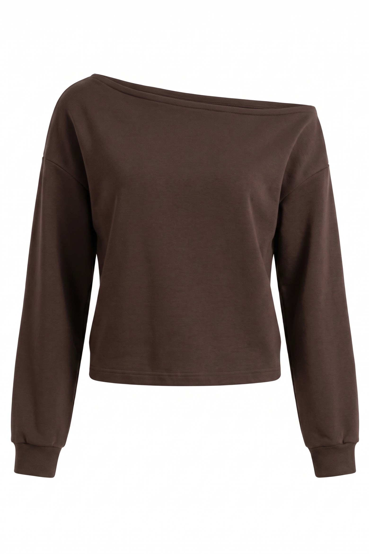 Sudadera chocolate cuello barco