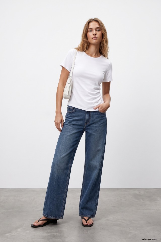 Dark Blue Wide Leg Jeans Dark Blue Wide Leg Jeans