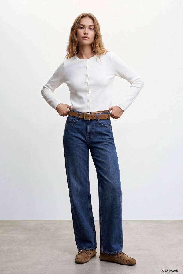 Jeans largos azul escuro Jeans largos azul escuro