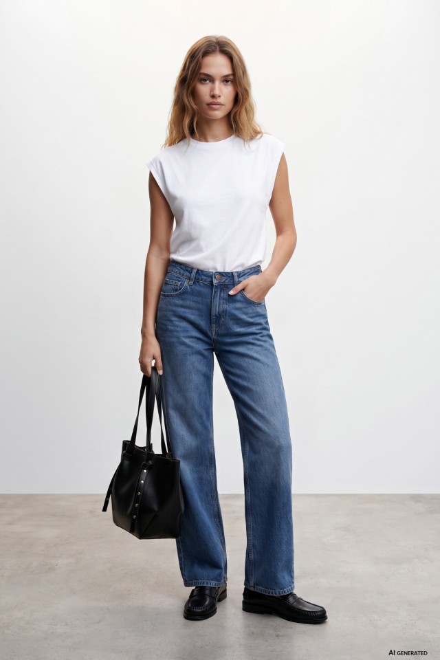 Jeans largos azul escuro Jeans largos azul escuro