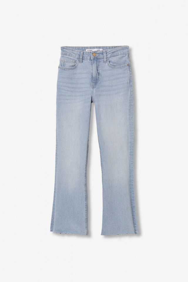 Jeans corte reto azul claro
