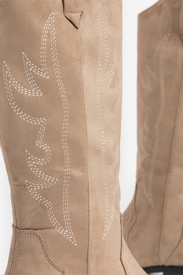 Bota alta beige cowboy Bota alta beige cowboy