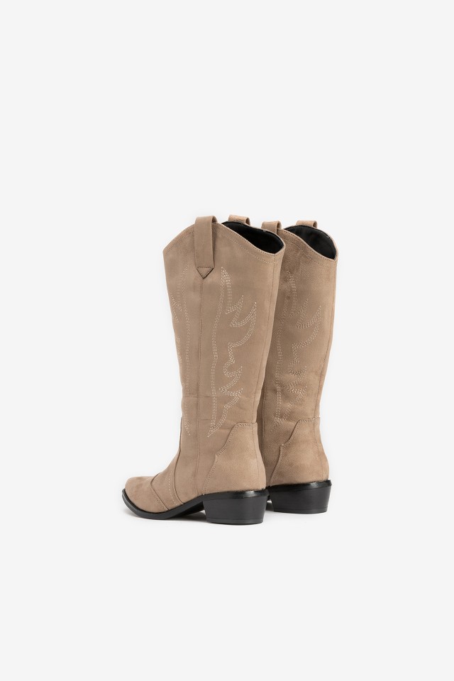 Bota alta beige cowboy Bota alta beige cowboy
