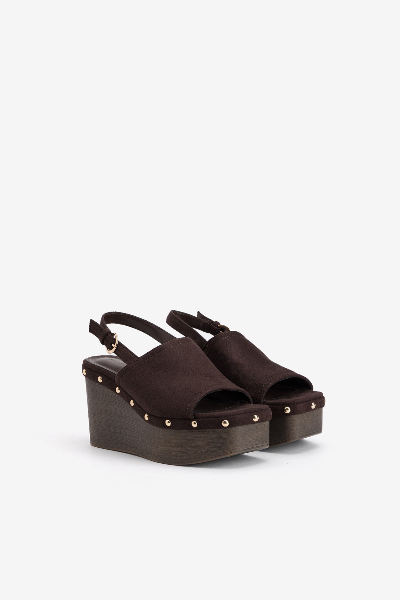 Sand�lia plataforma castanho escuro
