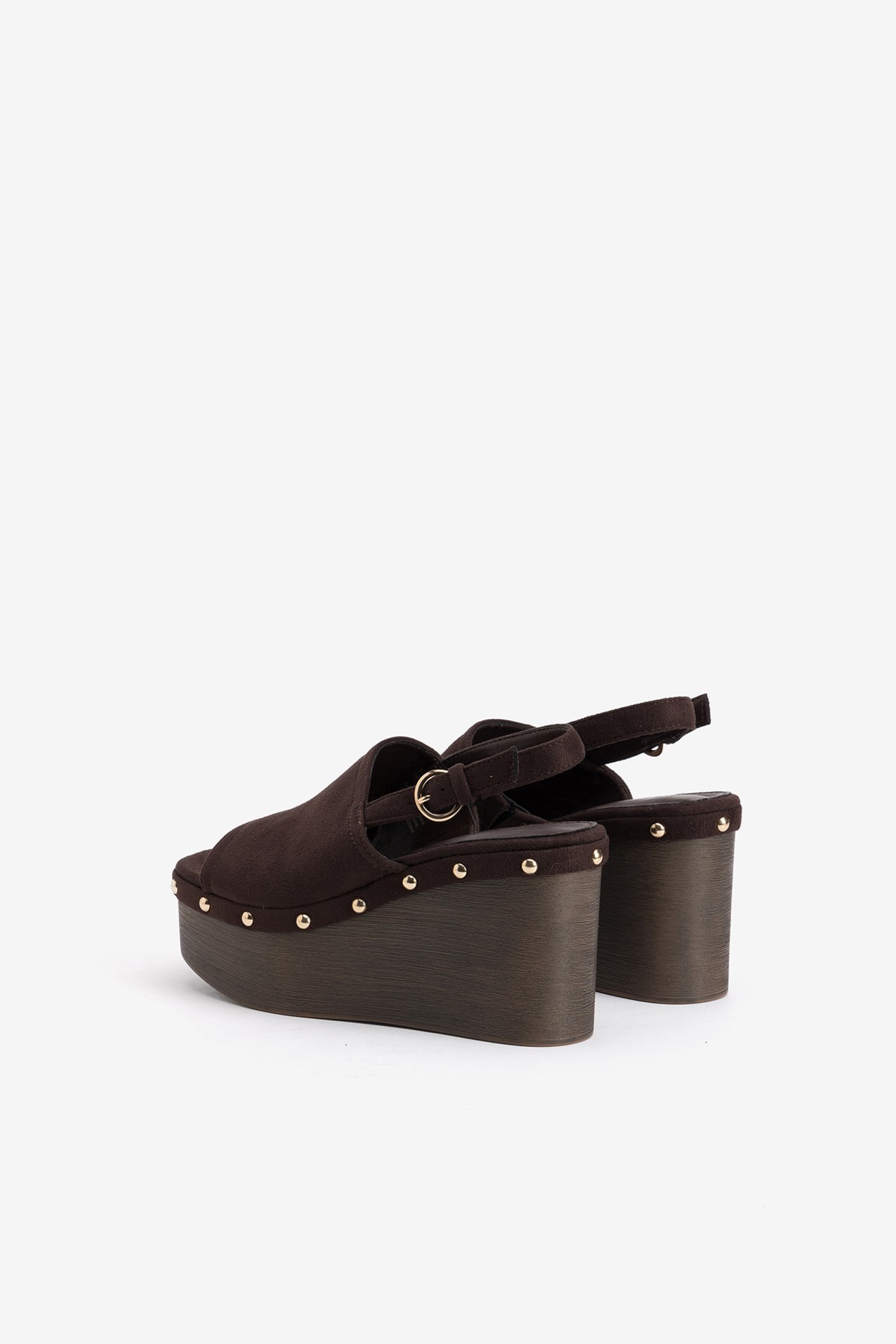 Sand�lia plataforma castanho escuro