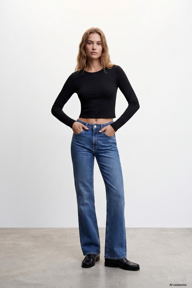 Jeans largos azul escuro