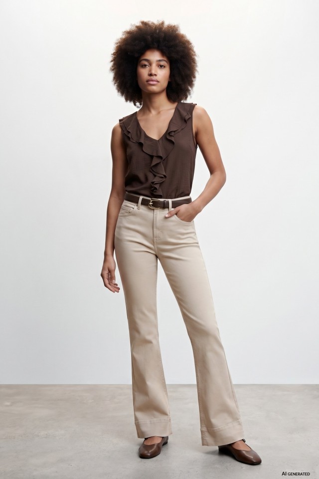 Light Beige Flare Jeans Light Beige Flare Jeans
