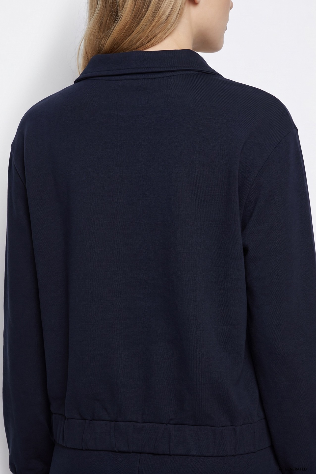 Sweatshirt azul gola aberta