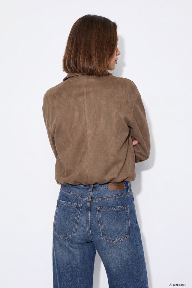Beige Loose Fit Jacket Beige Loose Fit Jacket