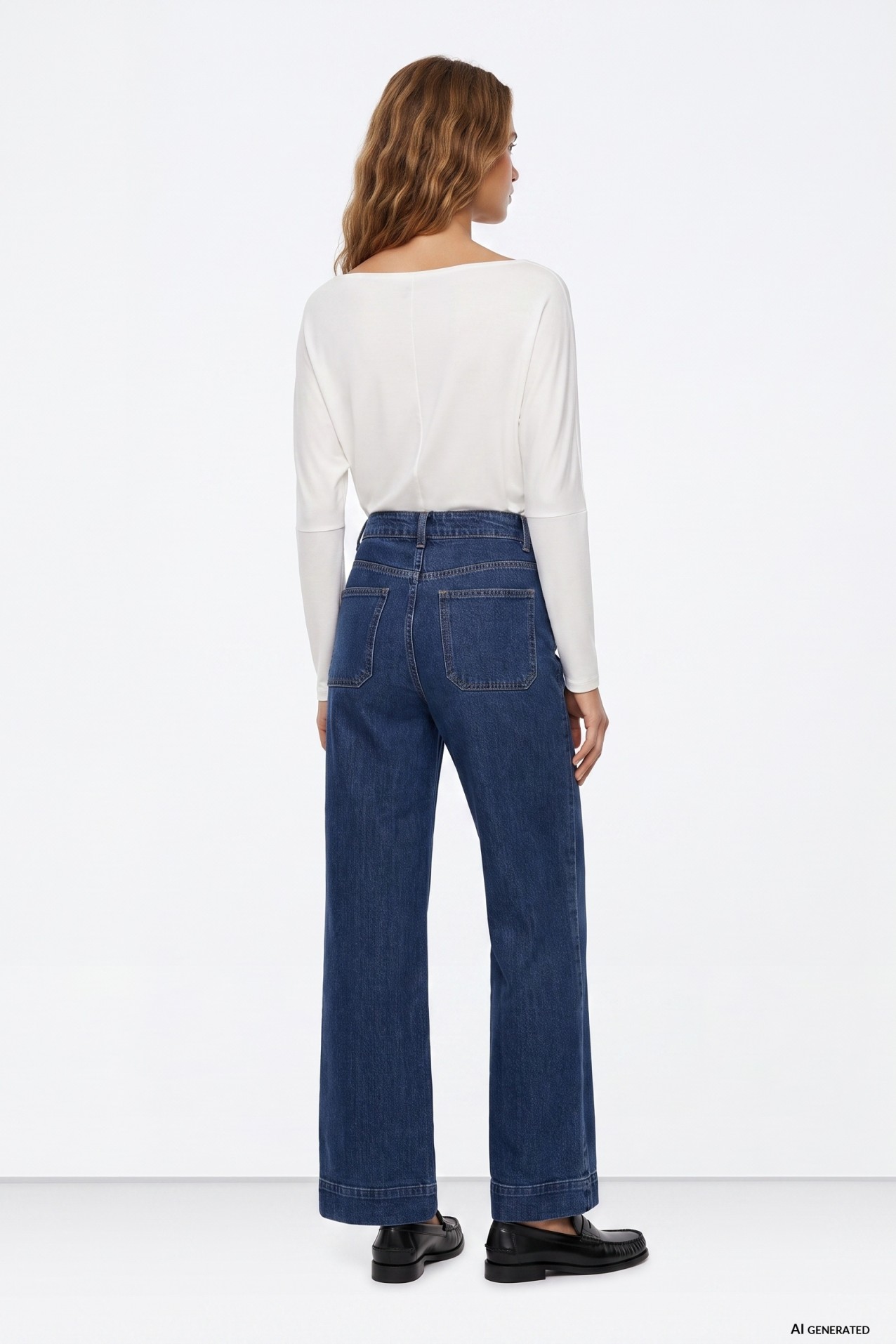 Jeans wide leg azul oscuro