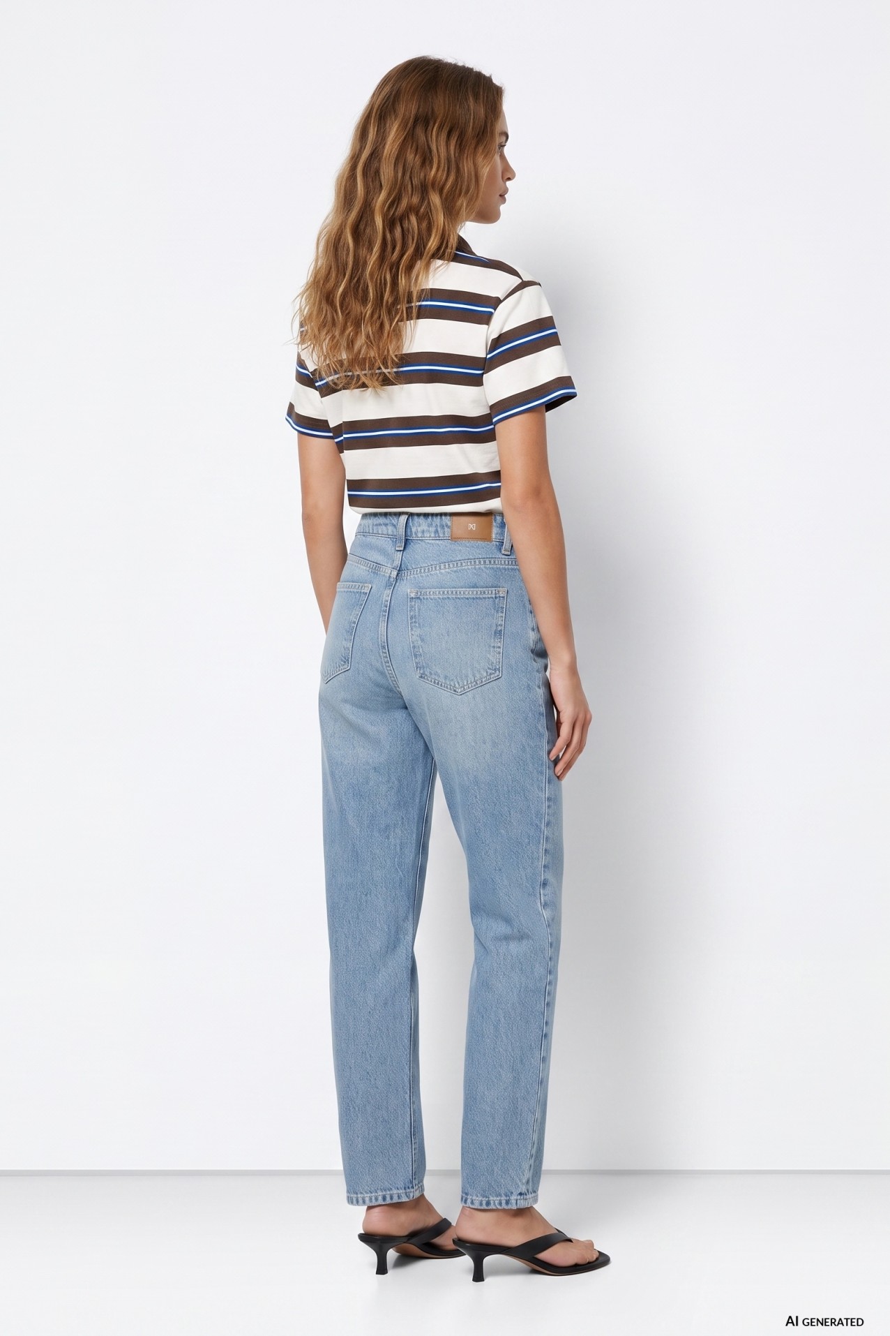 Jeans corte largo azul claro