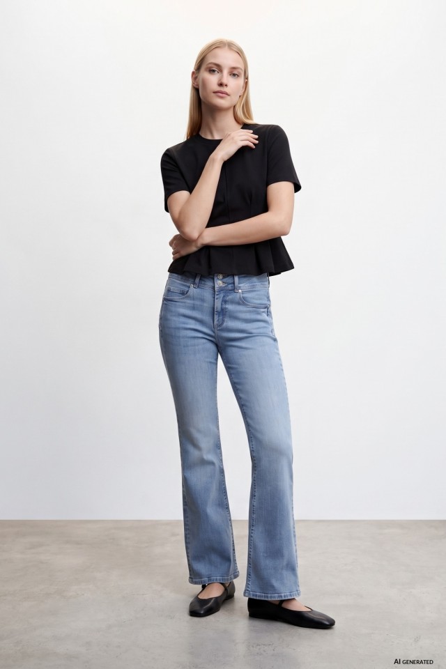 Jeans flare azul claro