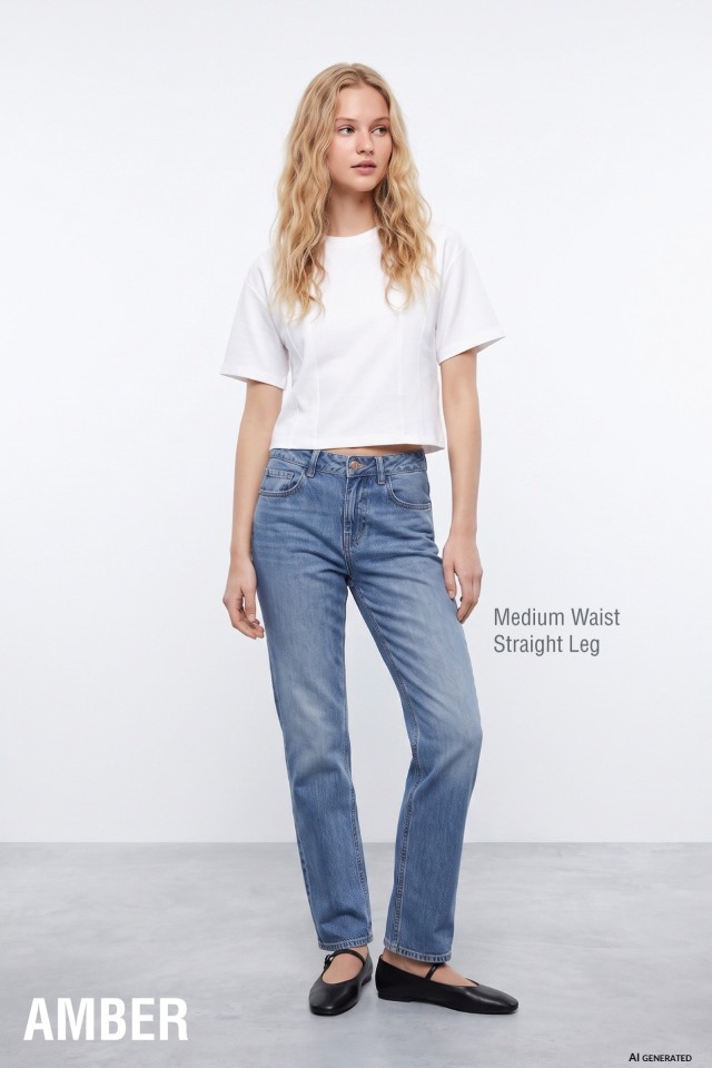 Jeans Amber corte direito Jeans Amber corte direito