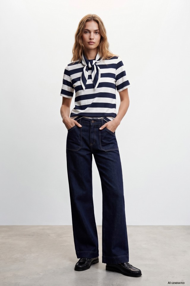 Boxy Navy Striped T-shirt Boxy Navy Striped T-shirt
