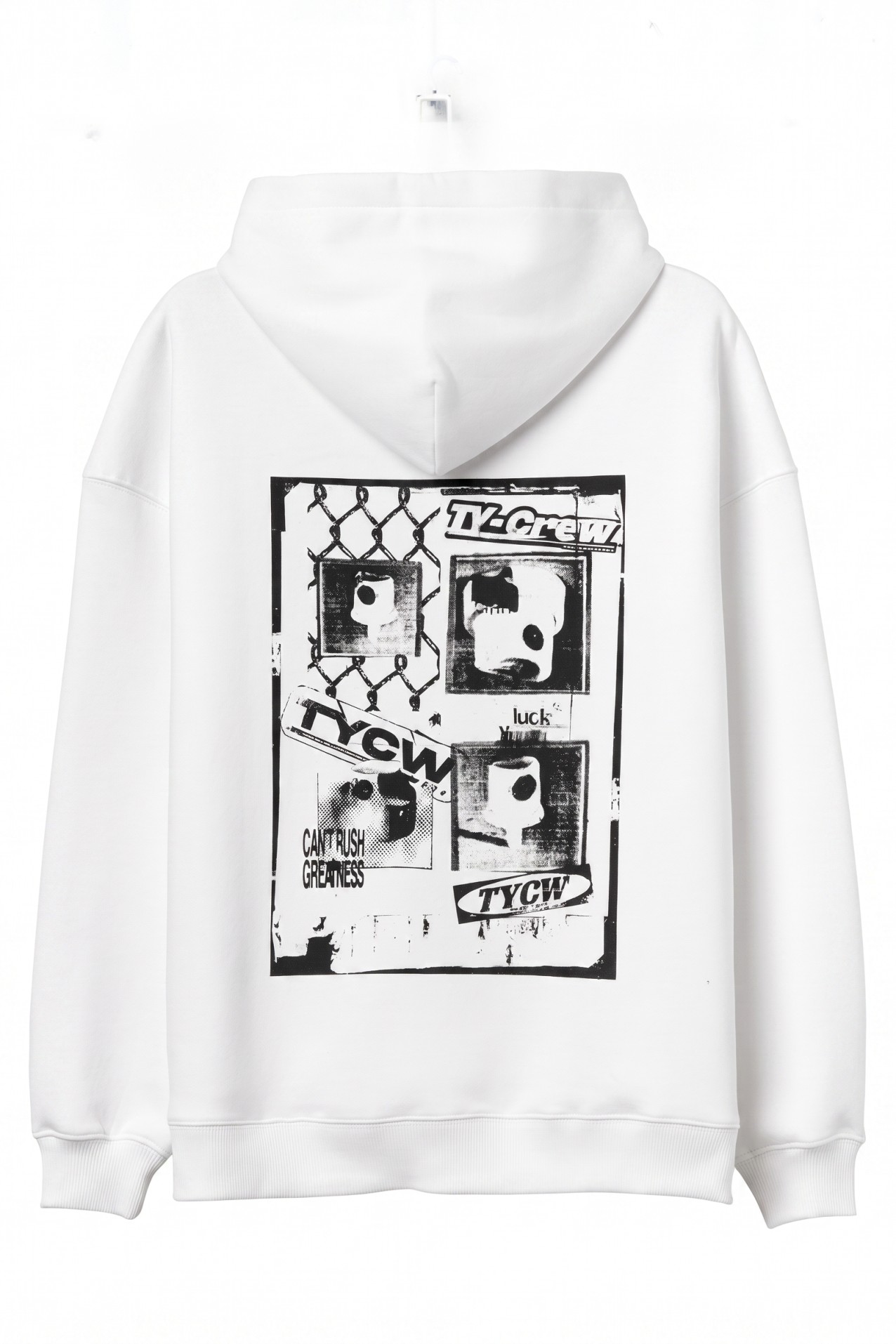 White Hoodie With Graphic Print