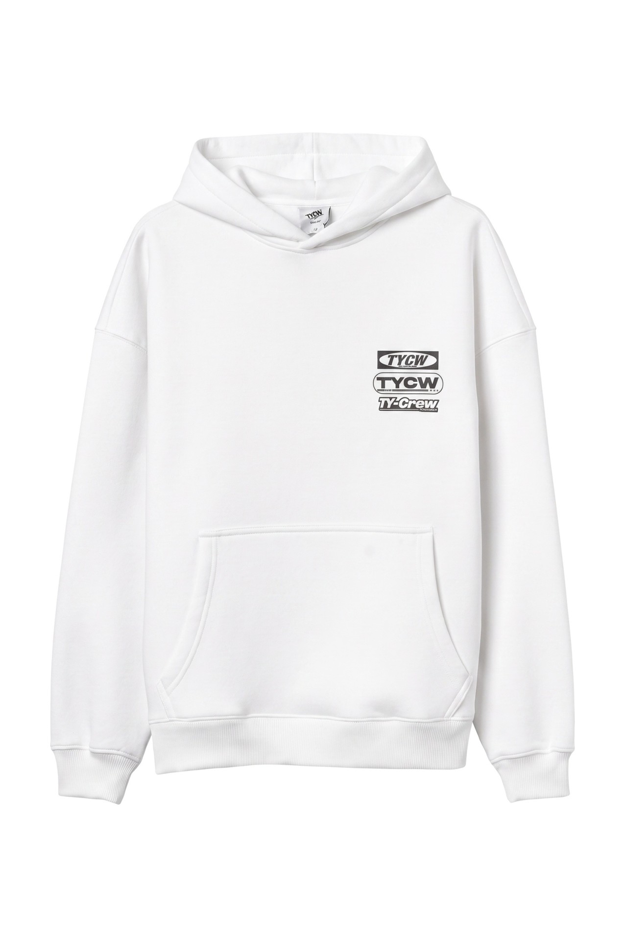 White Hoodie With Graphic Print