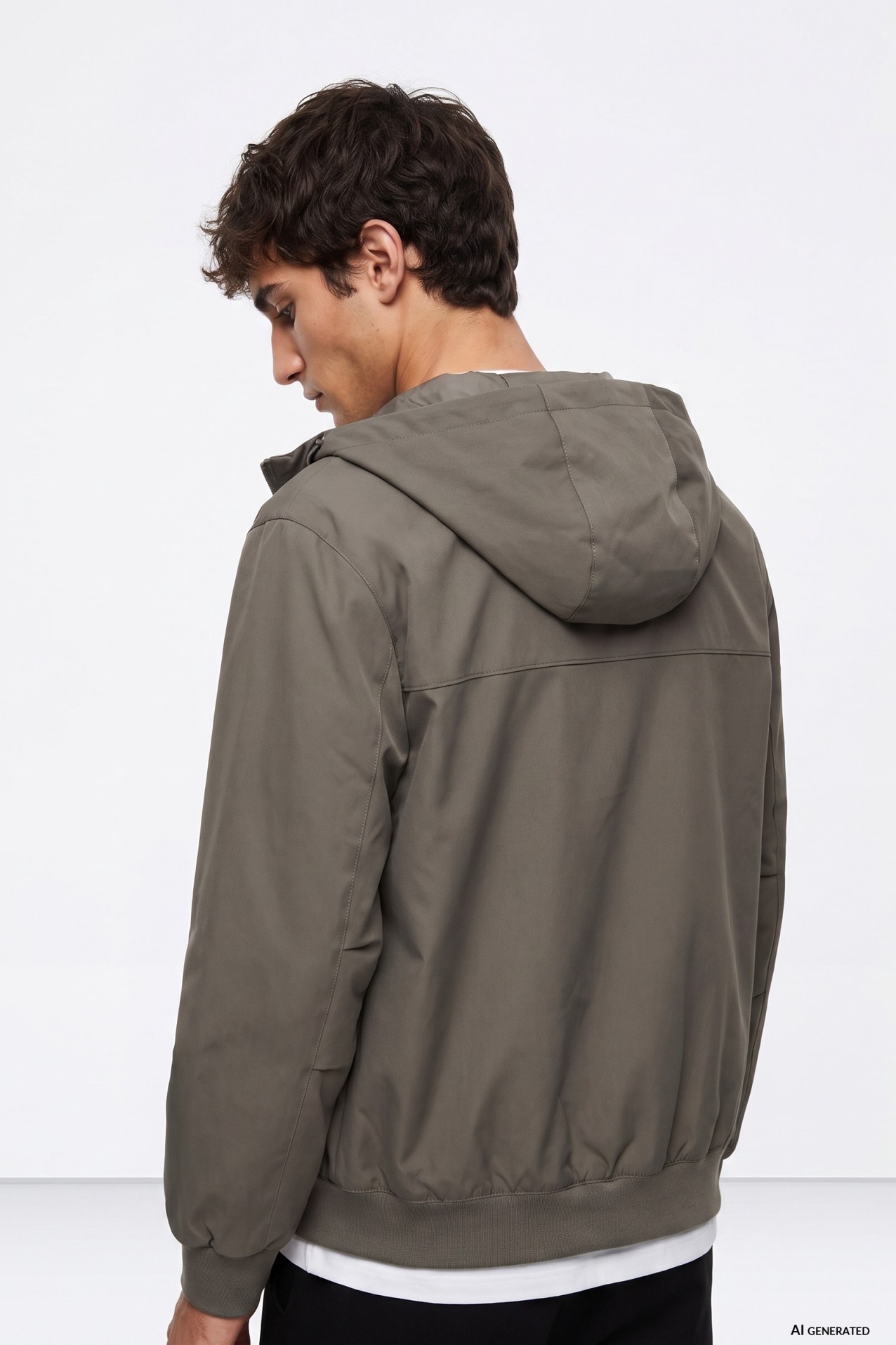 Brown Hooded Casual Jacket