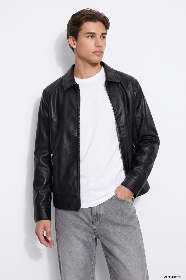 Black Oversize Zip Jacket
