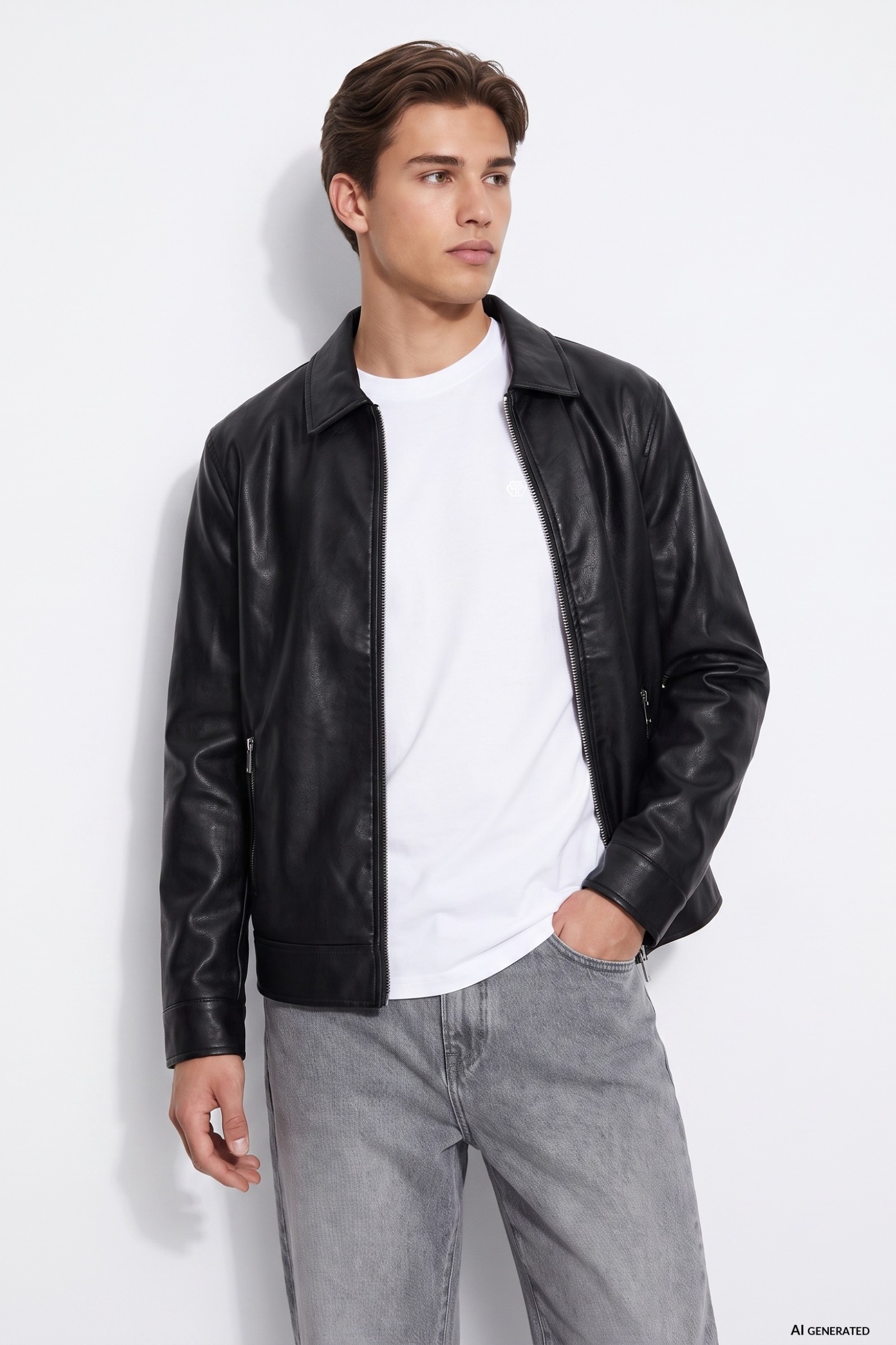 Black Oversize Zip Jacket