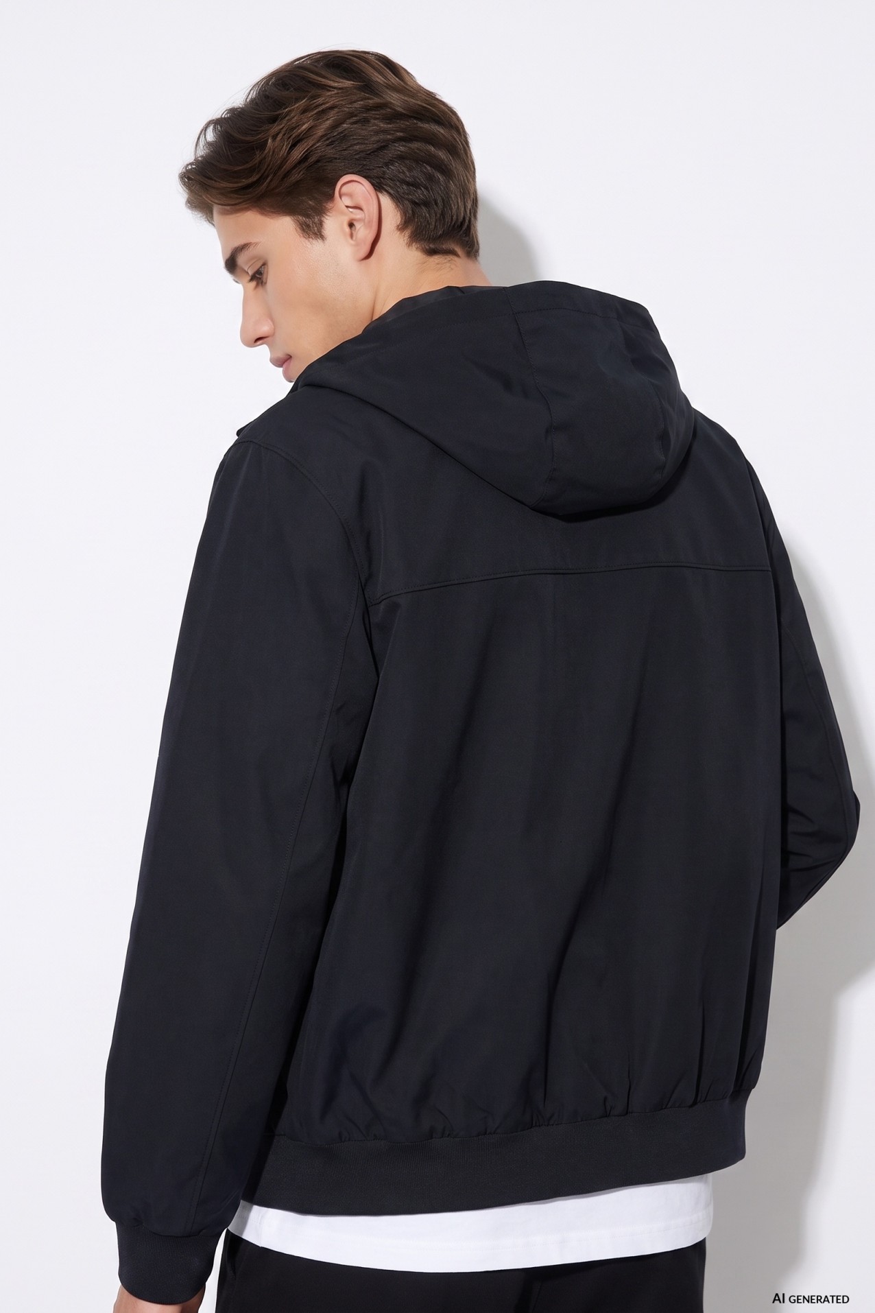 Dark Blue Hooded Jacket