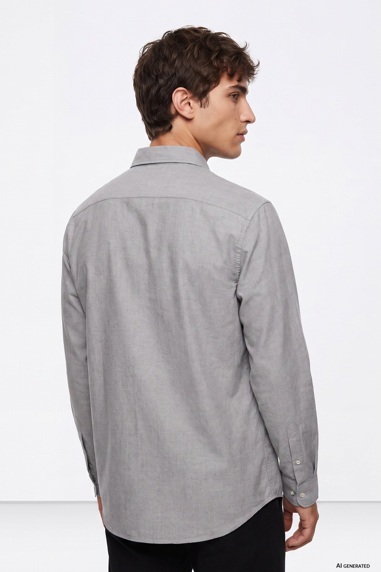 Camisa regular fit cinzenta