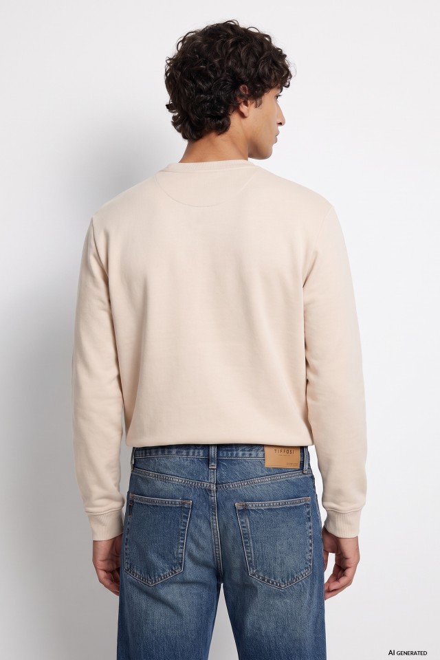 Sudadera beige relaxed fit Sudadera beige relaxed fit