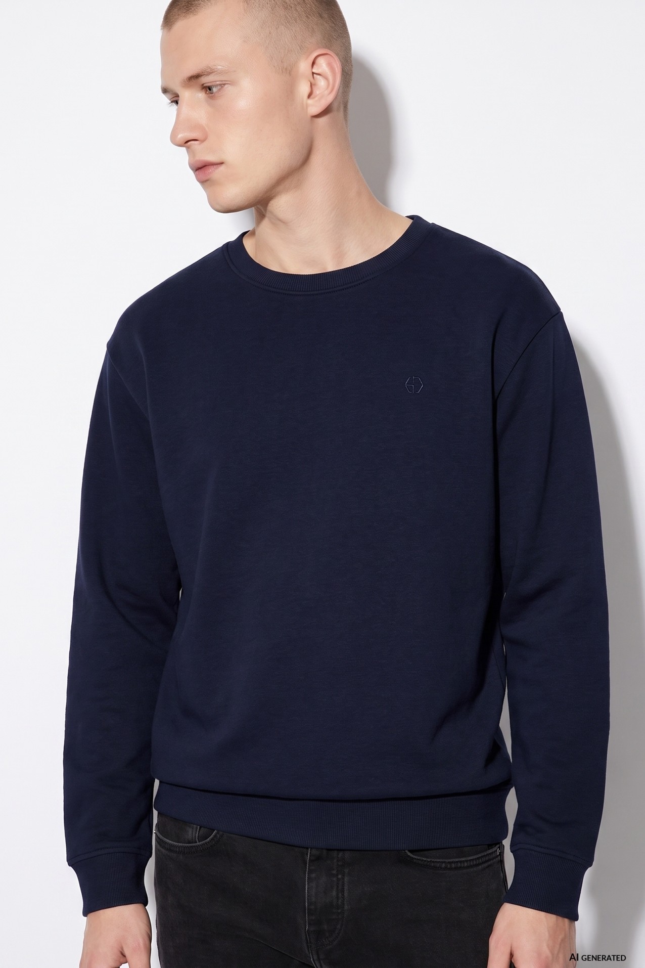 Sweatshirt azul escura cl�ssica