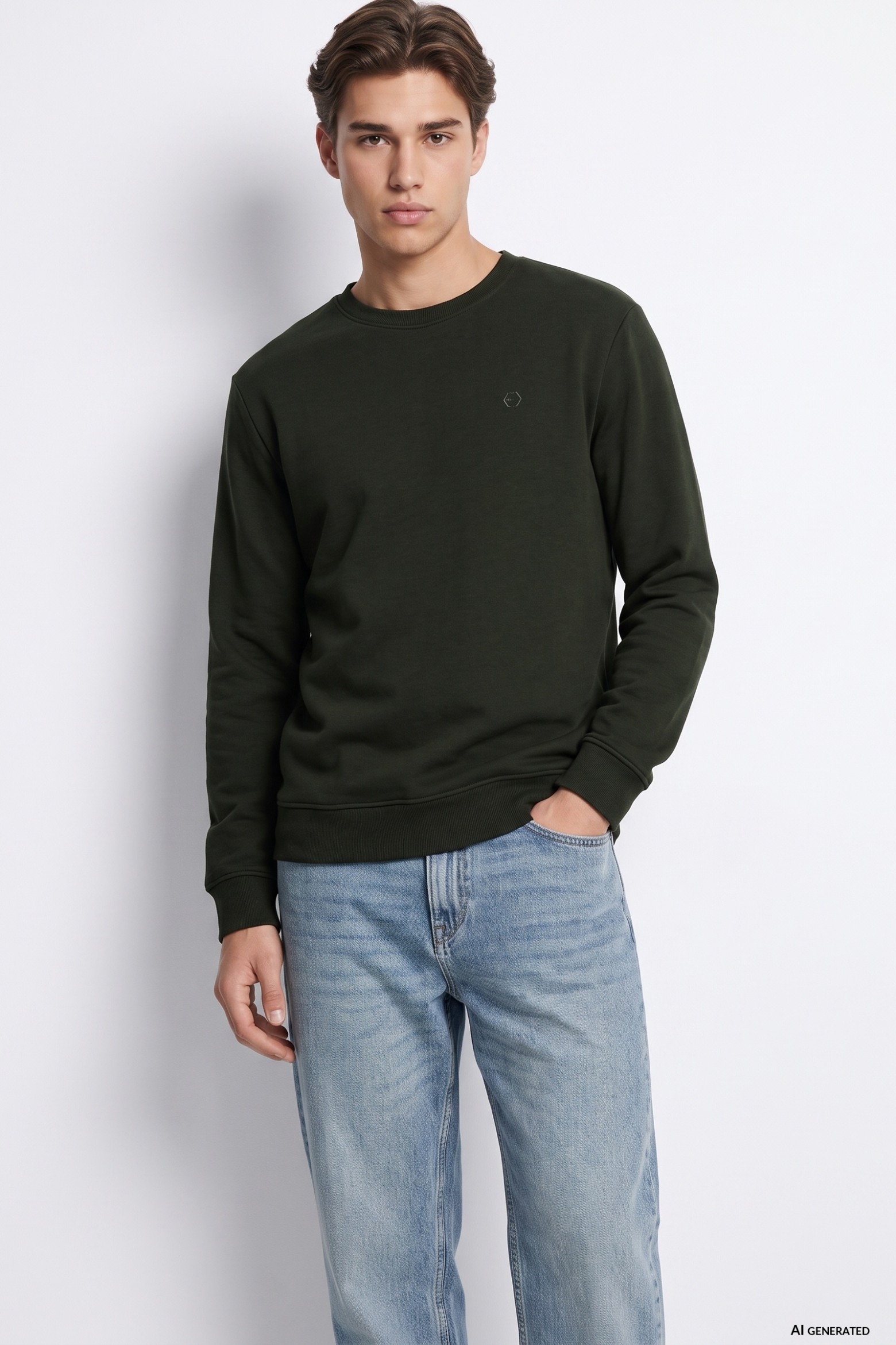 Sweatshirt em verde escuro
