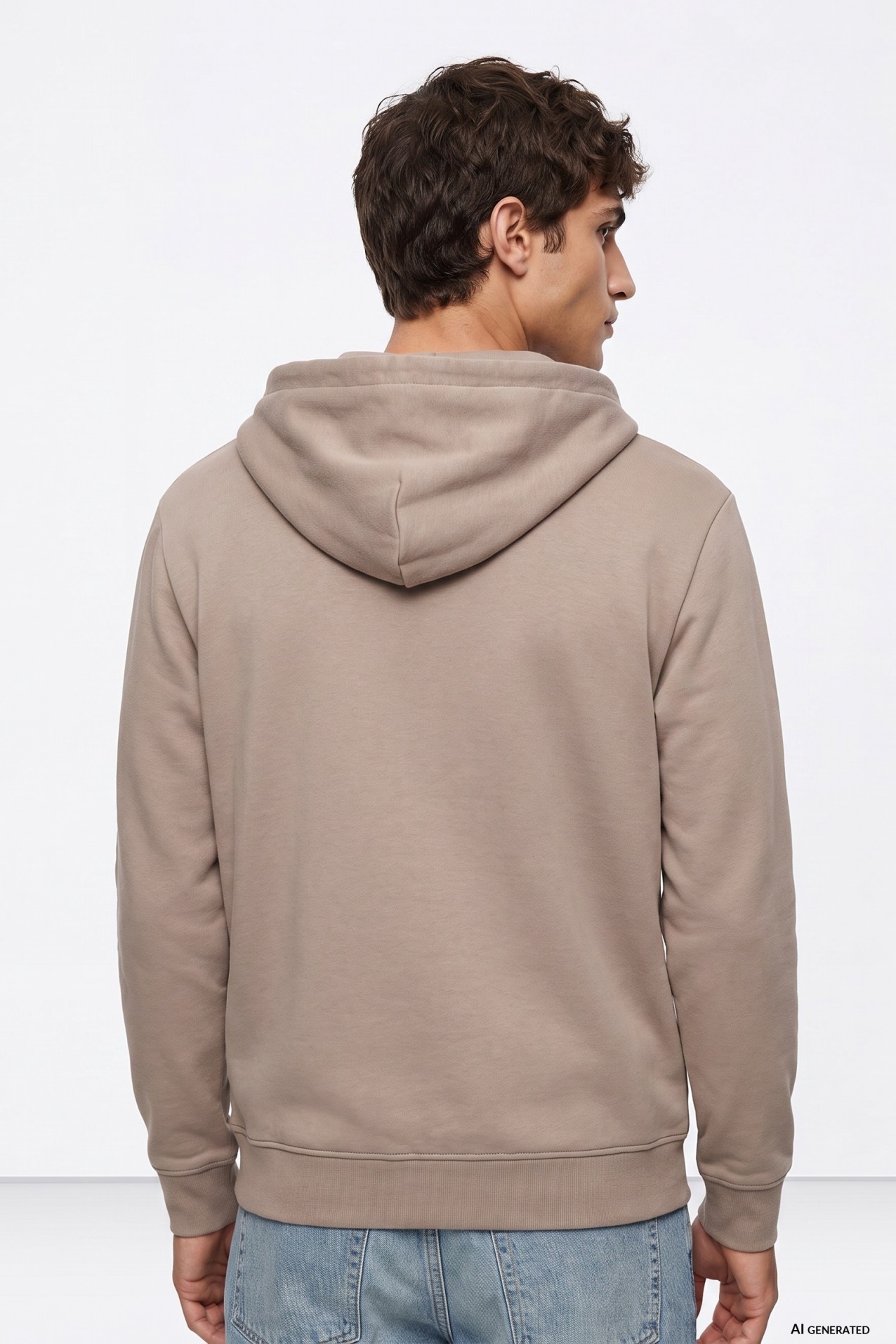 Sudadera beige con capucha