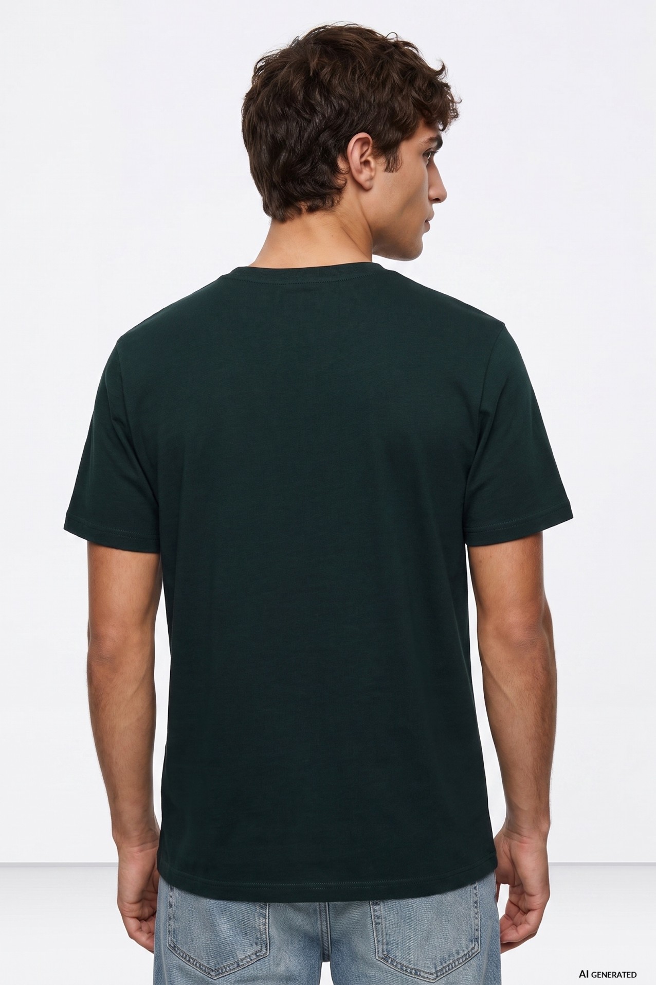 Camiseta verde corte recto