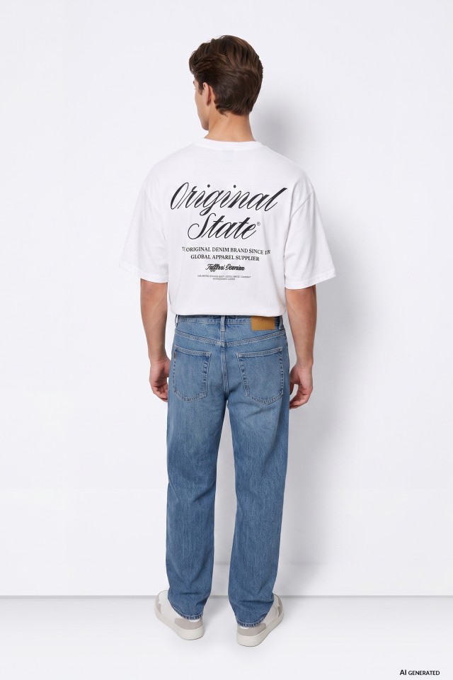 Camiseta blanca estampada oversize Camiseta blanca estampada oversize