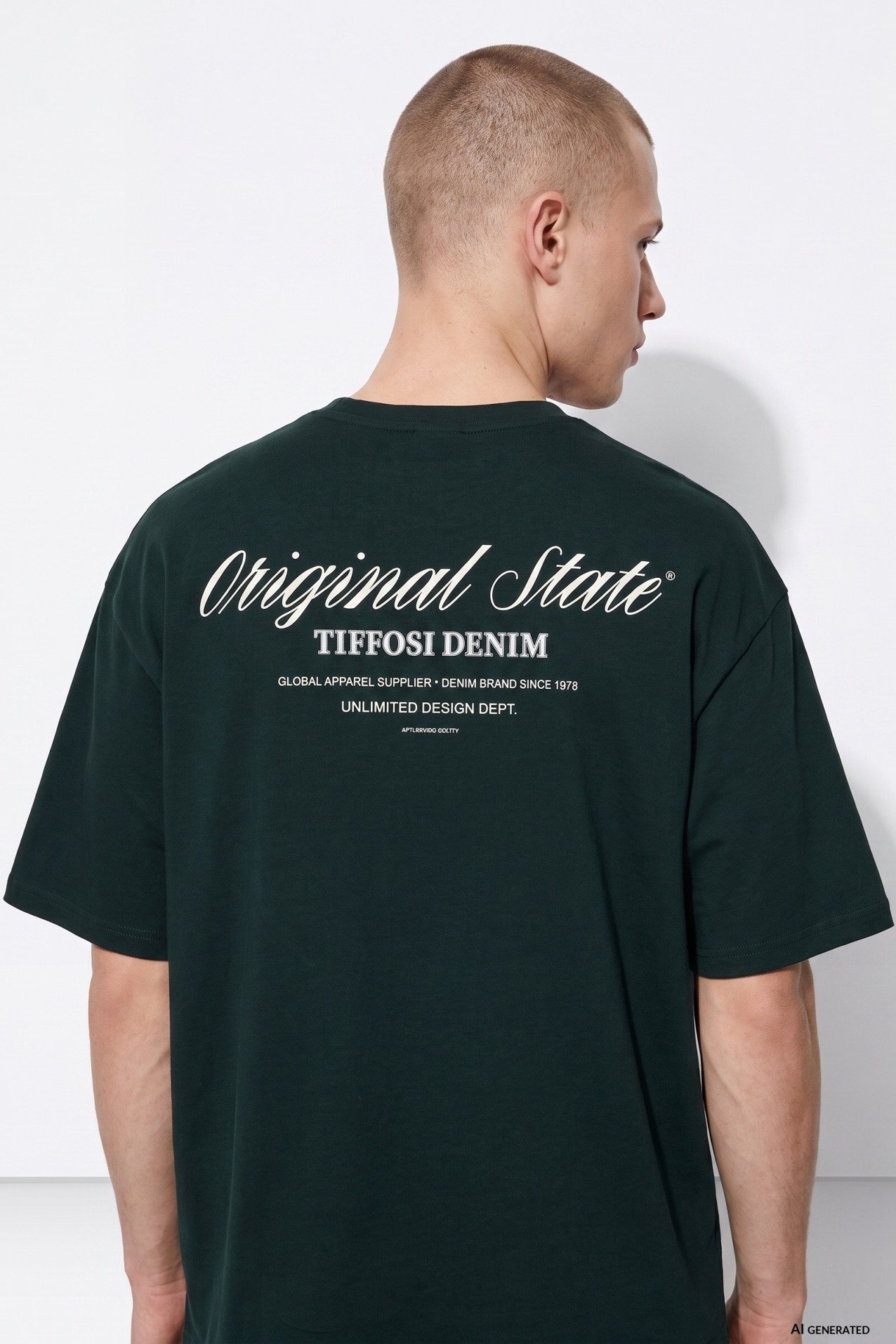 Camiseta oversize verde oscuro