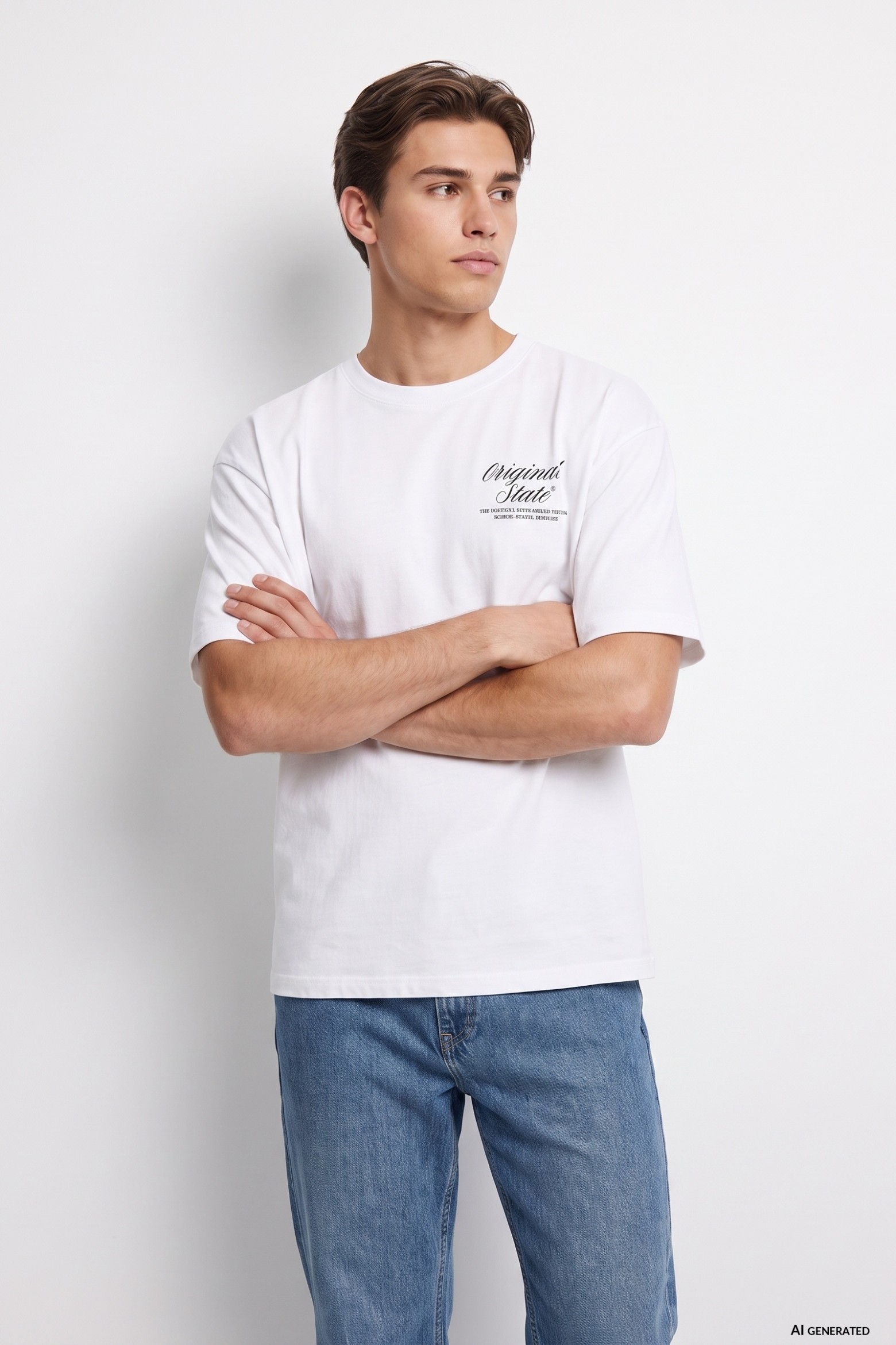 Camiseta blanca estampada oversize