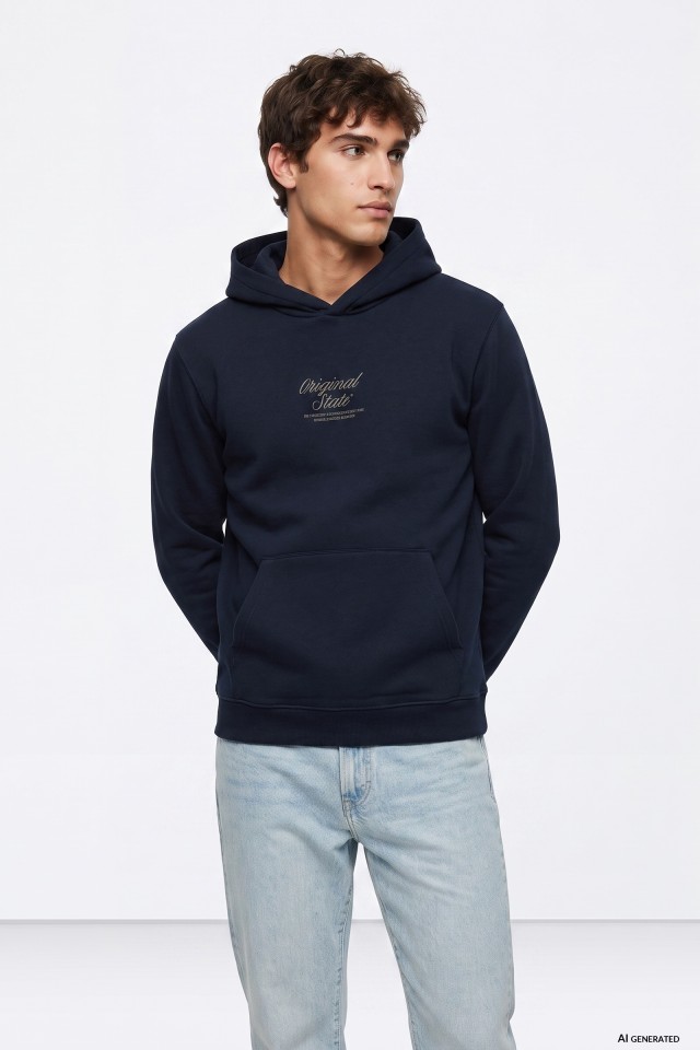 Hoodie azul escuro b�sico