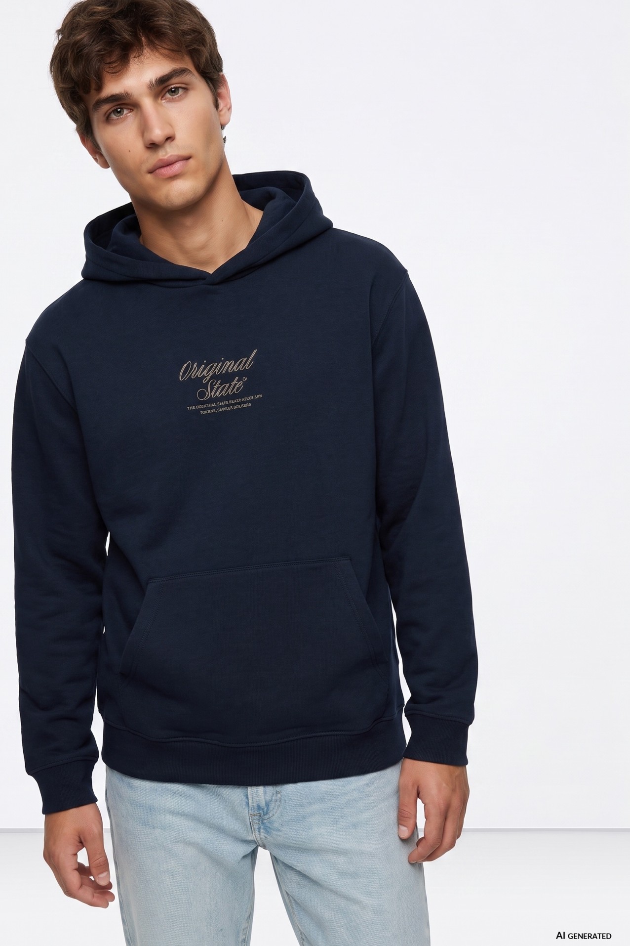 Hoodie azul escuro b�sico