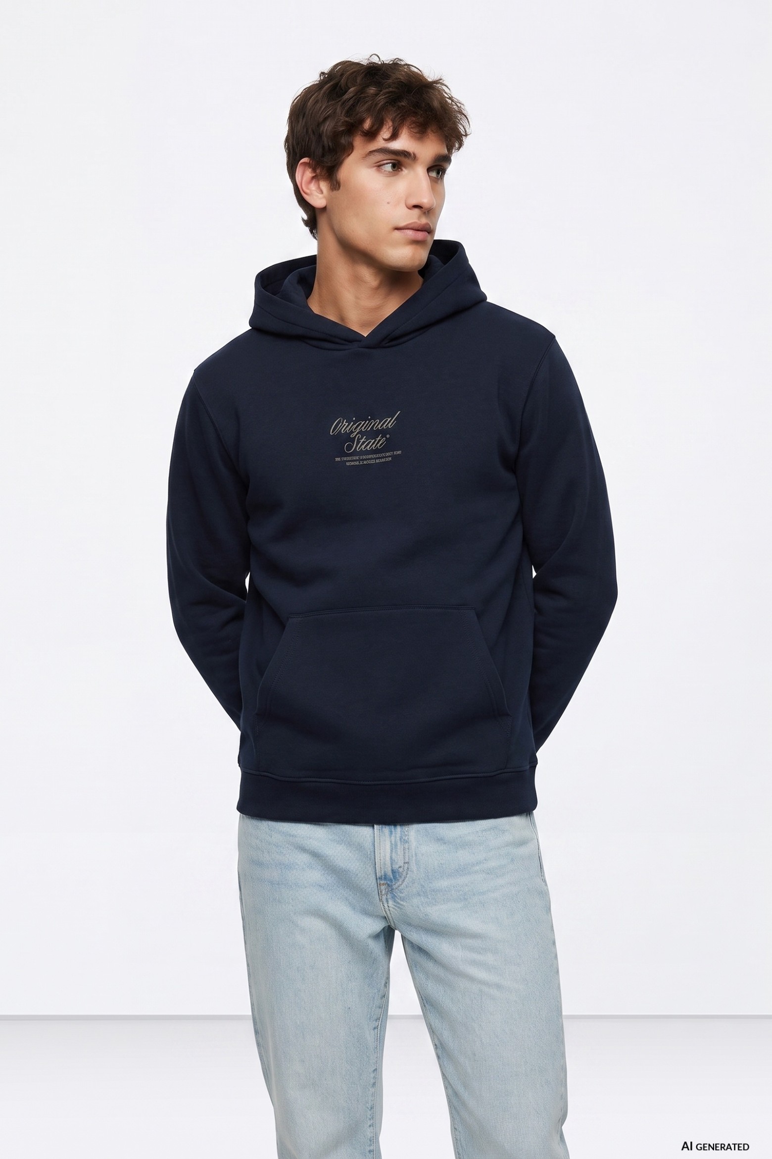 Hoodie azul escuro básico