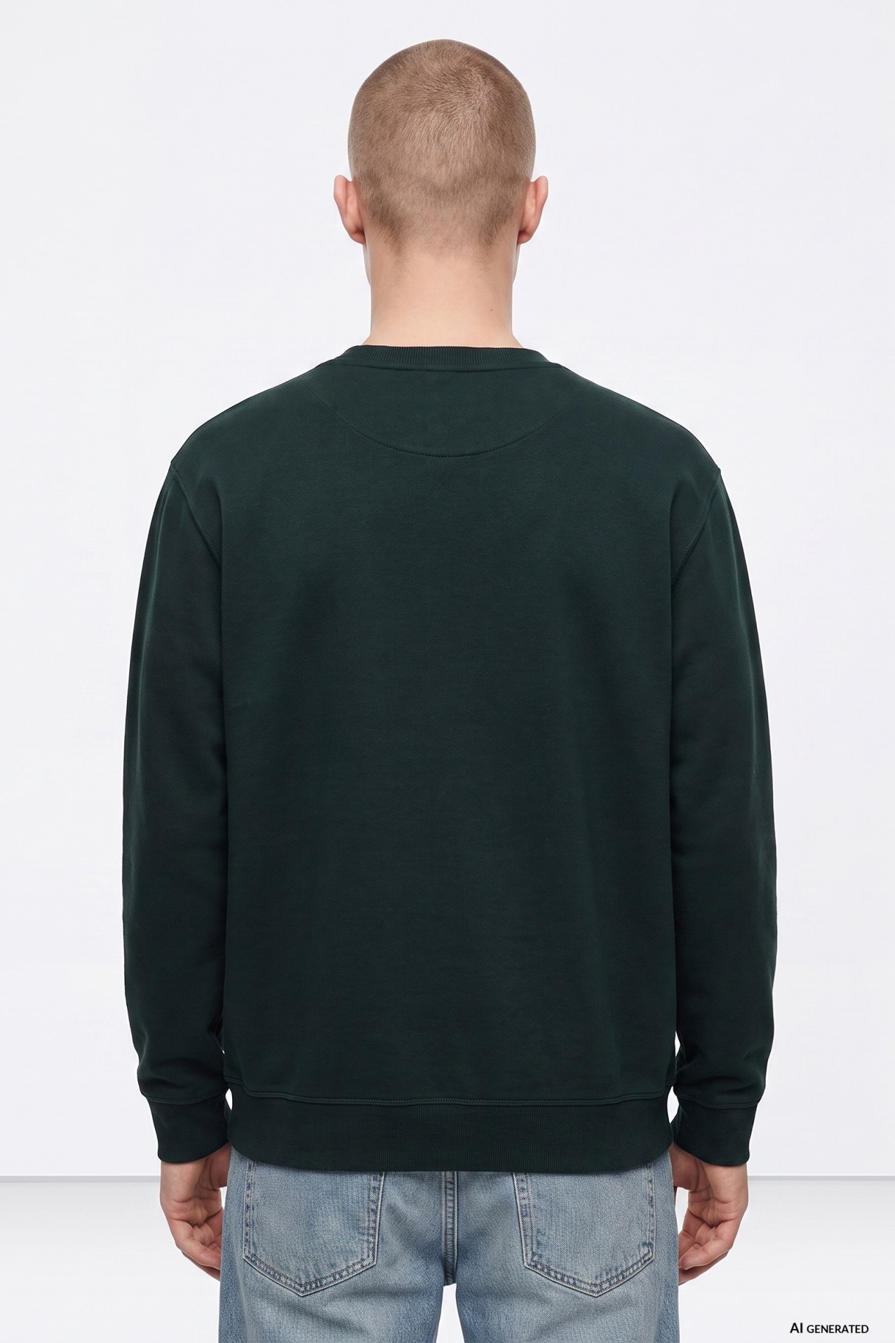 Dark Green Printed Sweatshirt