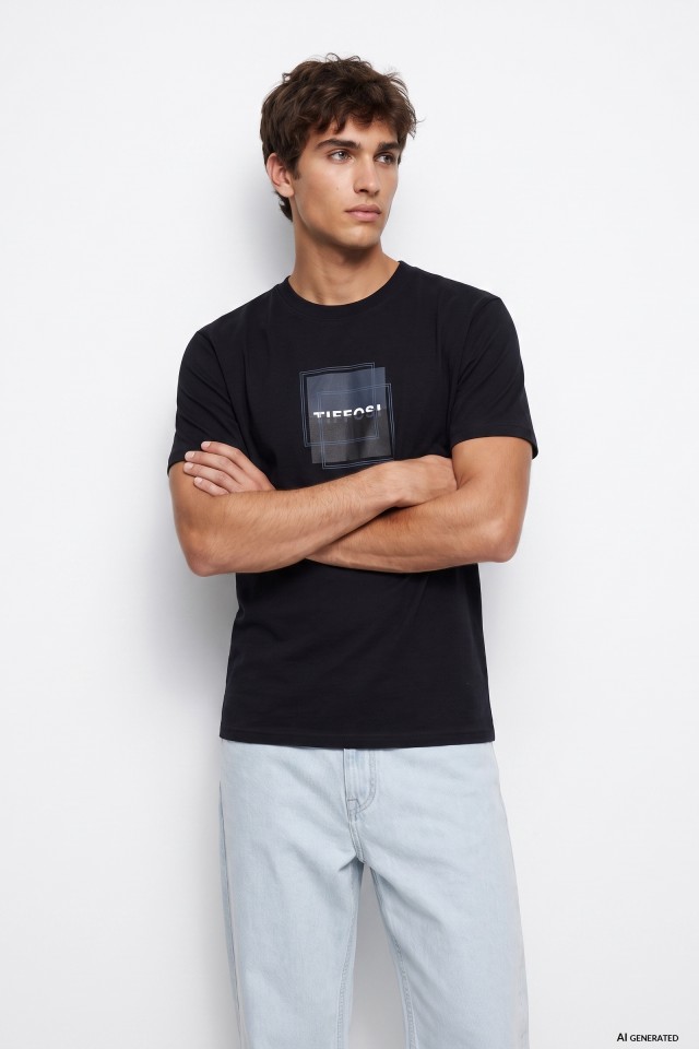 Black Graphic Regular T-shirt