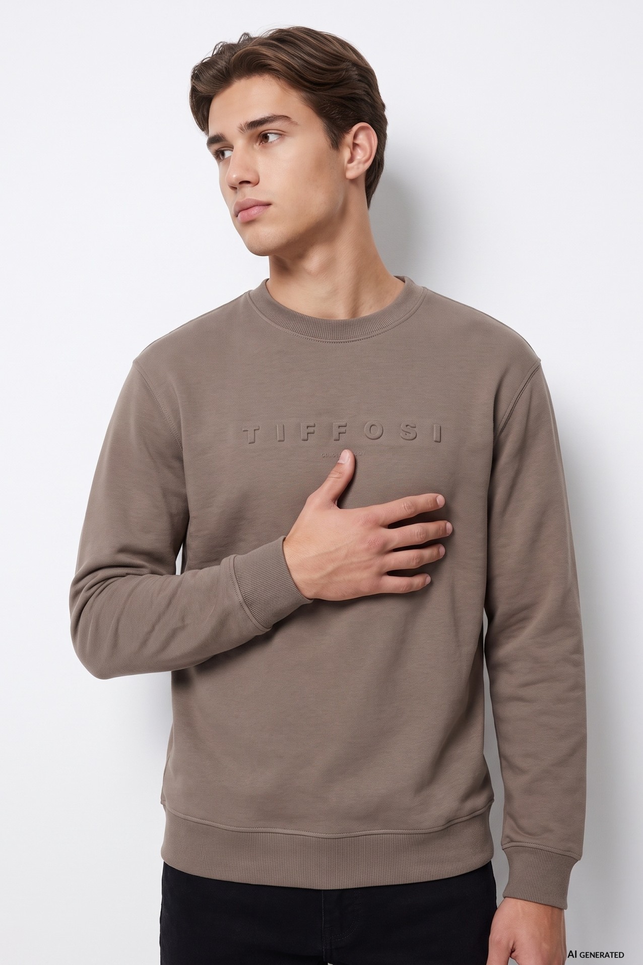 Beige Oversize Logo Sweatshirt