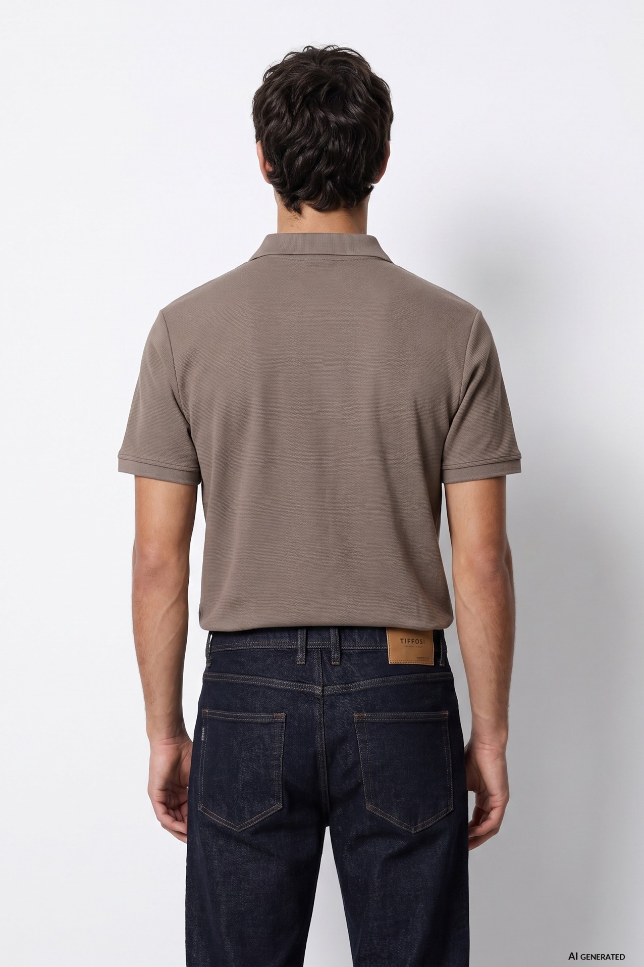 Beige Straight Fit Polo