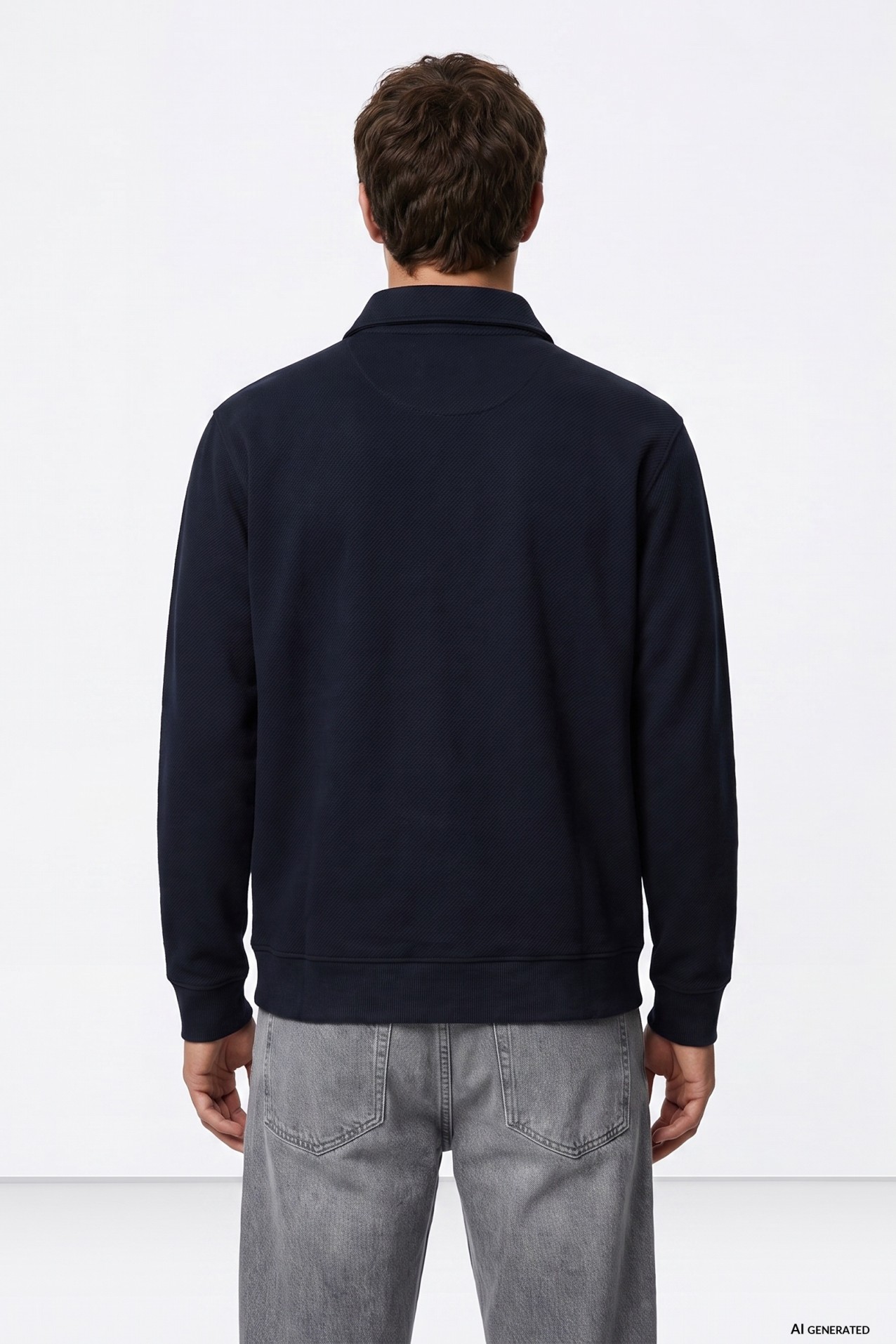 Sudadera azul con cremallera