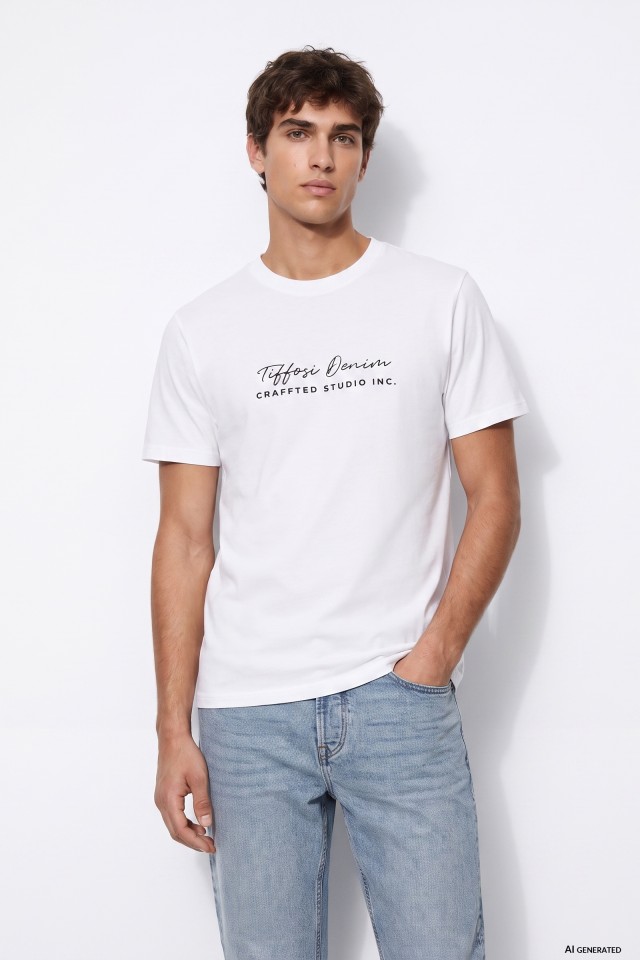 White Minimal Lettering Tee