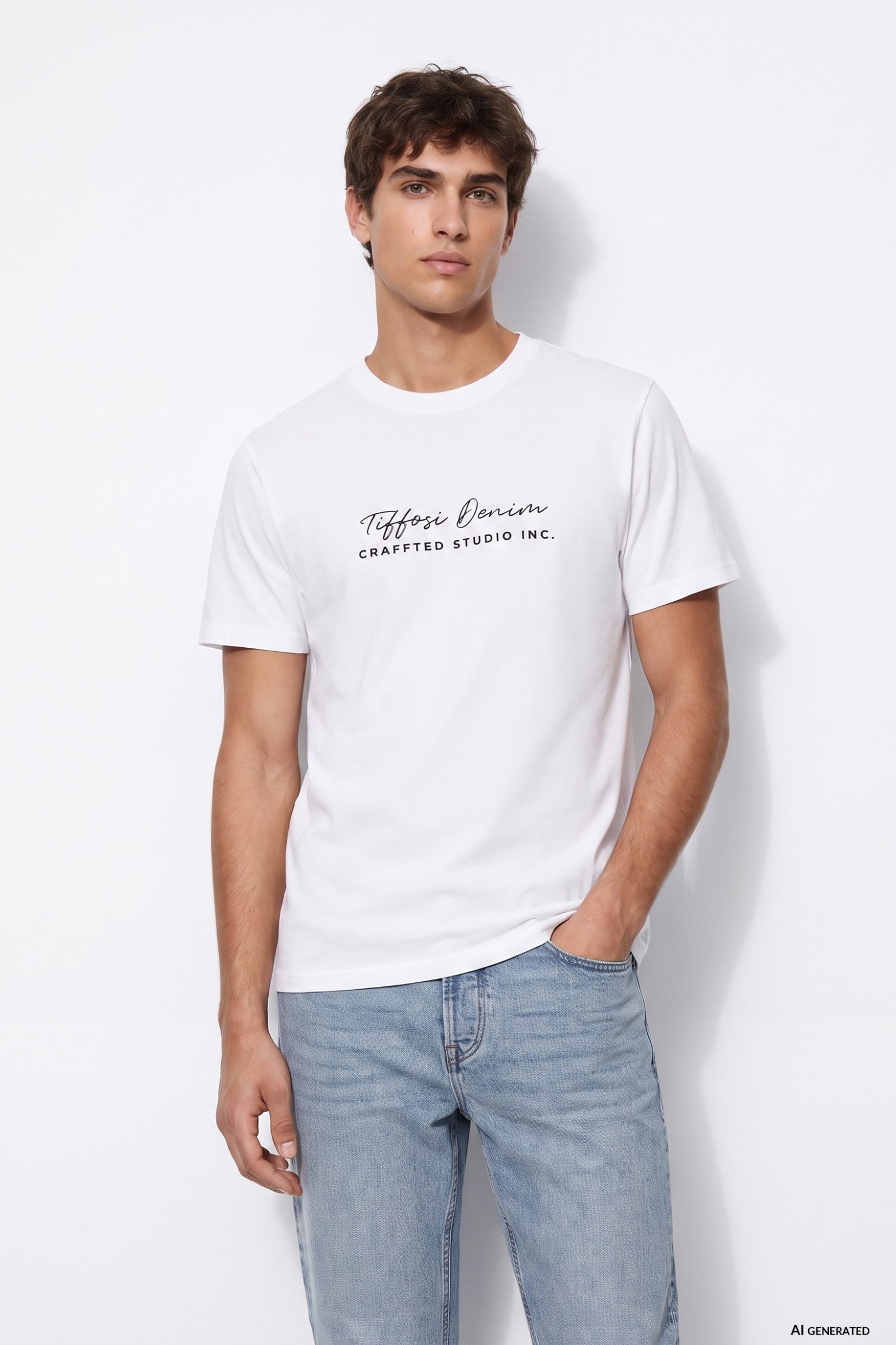 White Minimal Lettering Tee